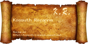 Kossuth Rozanna névjegykártya